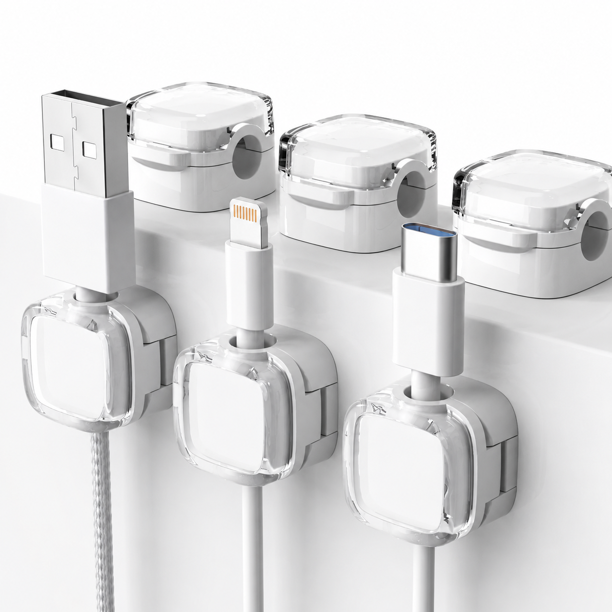 Pack X6 Organizadores De Cables Magnetico Adhesivo Reforzado