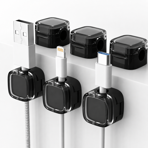 Pack X6 Organizadores De Cables Magnetico Adhesivo Reforzado